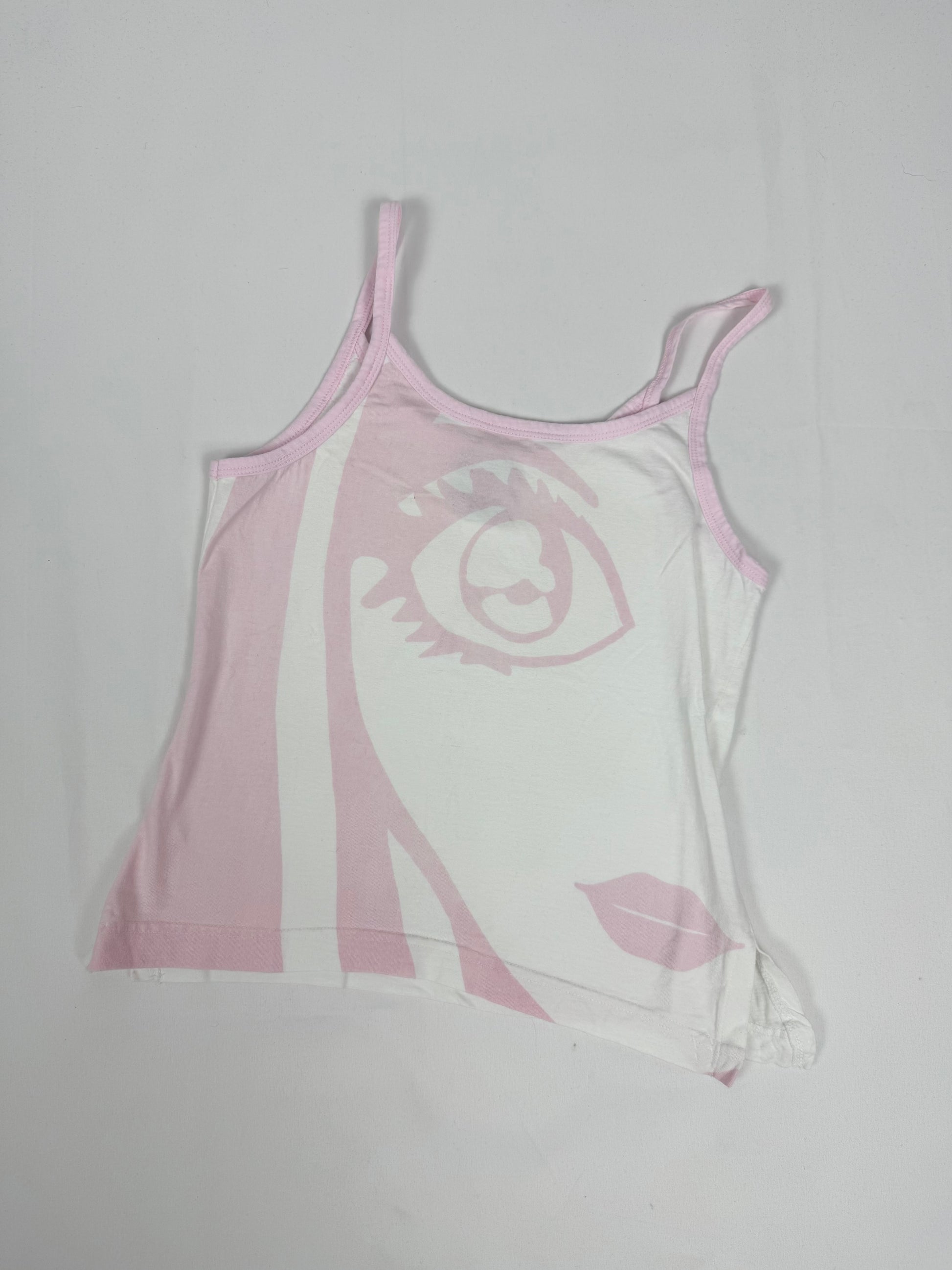 Baby pink 100%cotton graphic cami top (S/M)