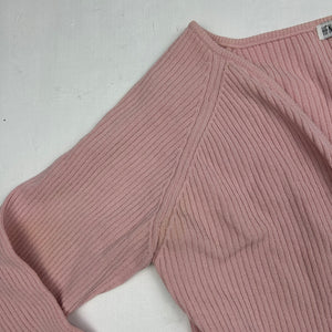 Baby pink turtleneck top + cardigan set (XS)