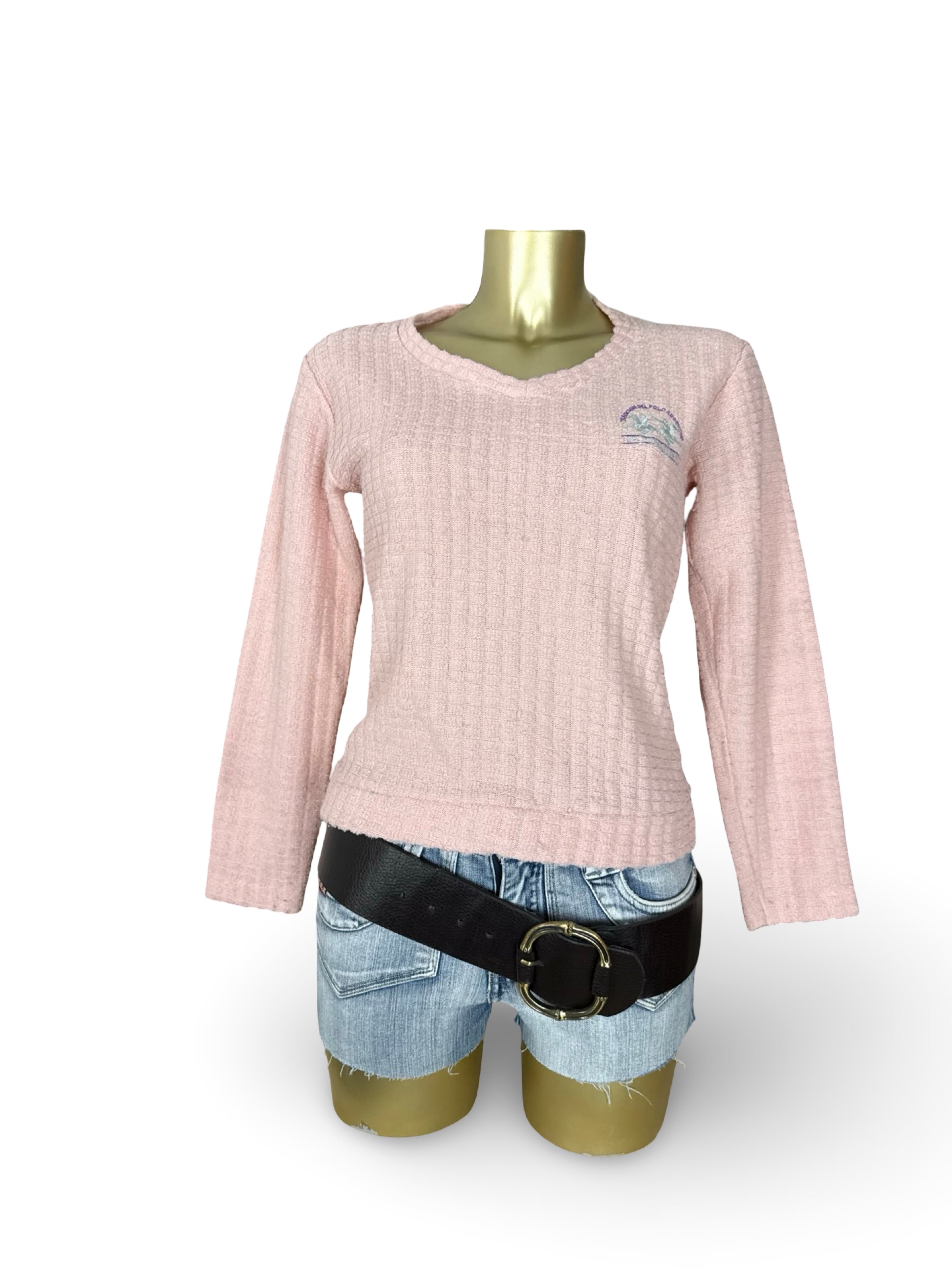 Baby pink V neck jumper (L)