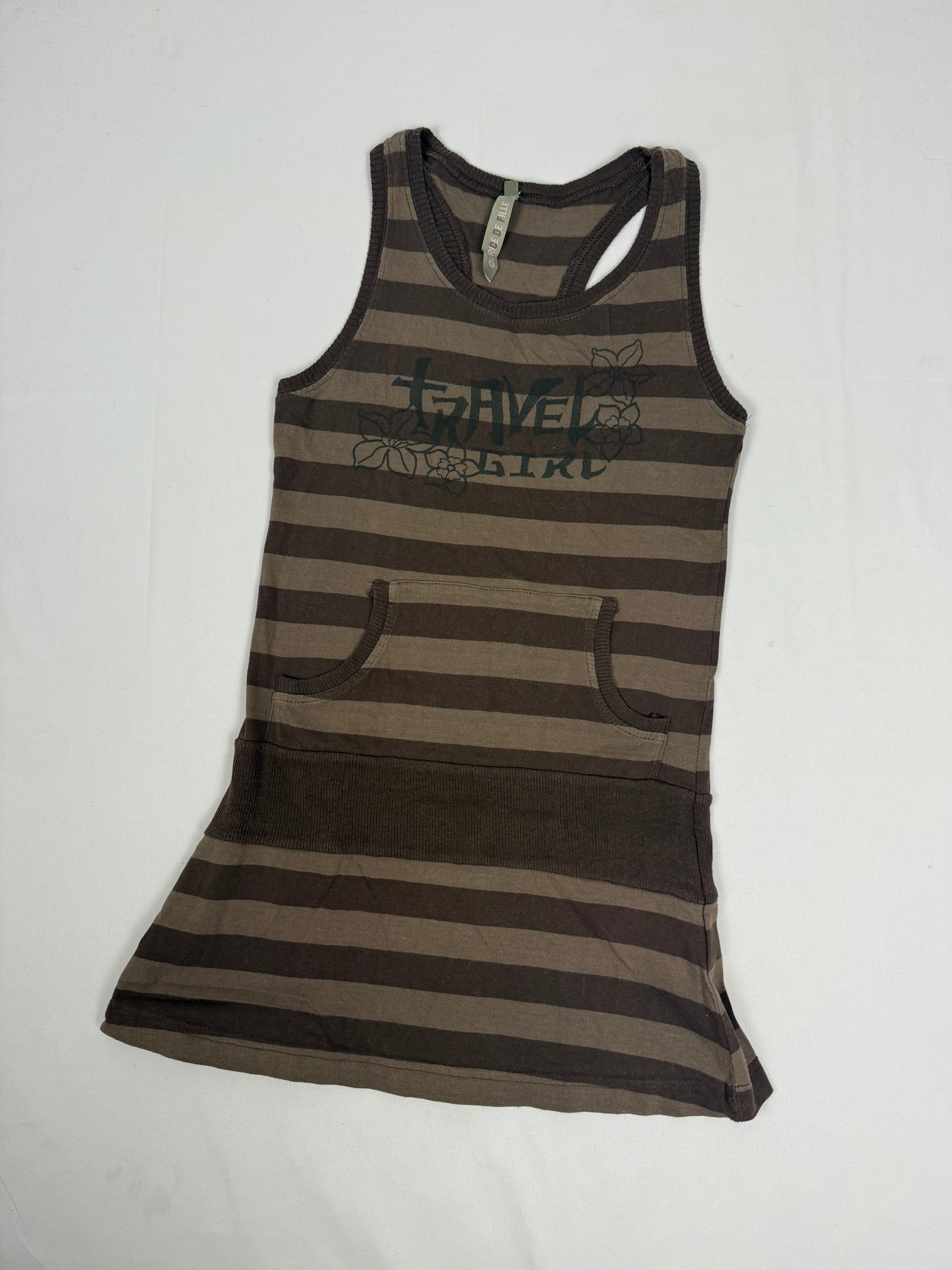 Brown cotton striped top (XS/S)