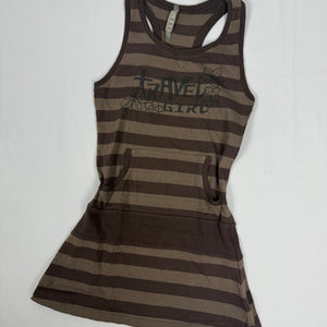 Brown cotton striped top (XS/S)