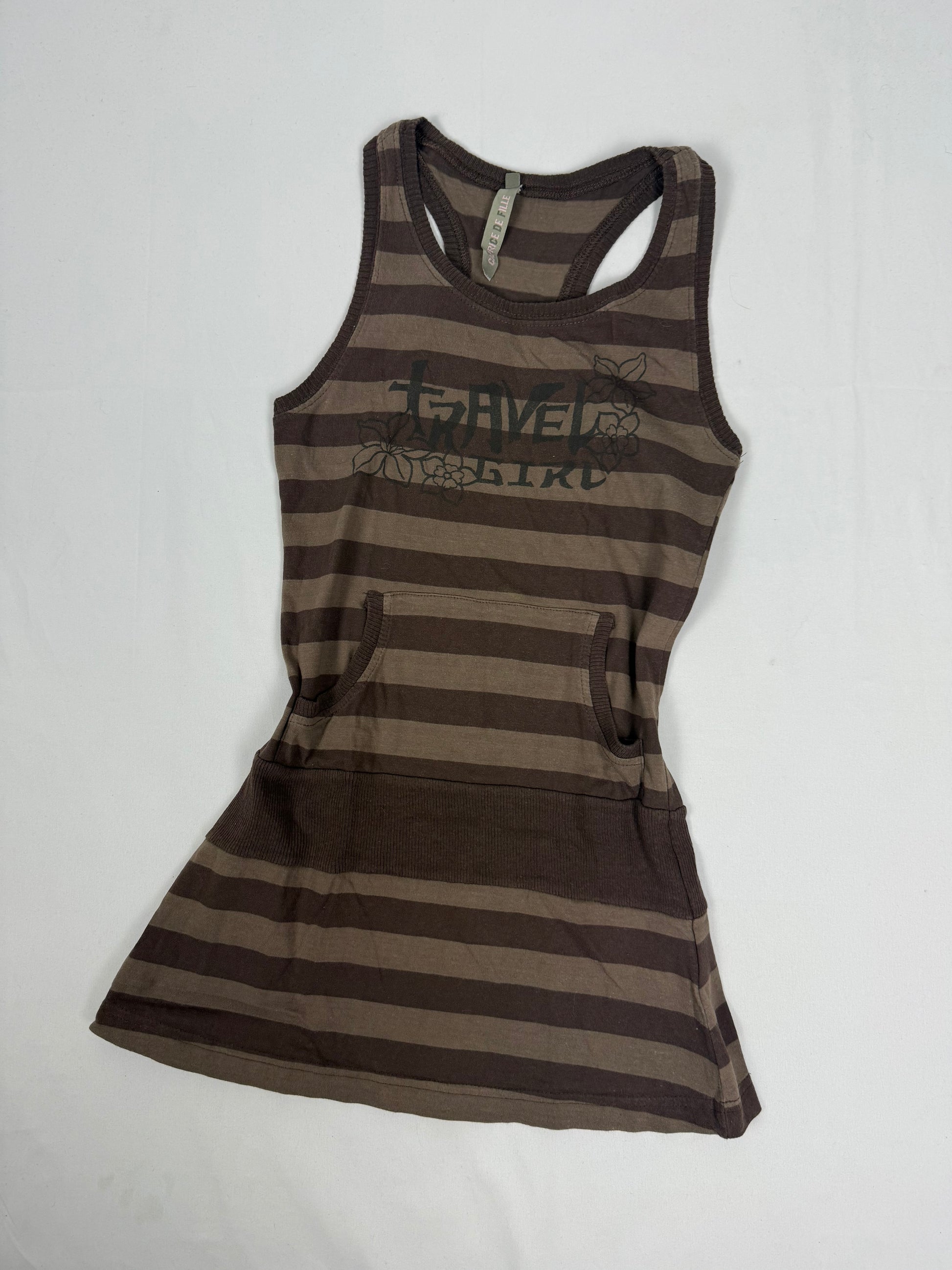 Brown cotton striped top (XS/S)