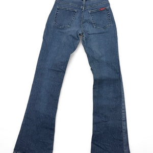 Blue denim mid rise flare pants (XS/S)