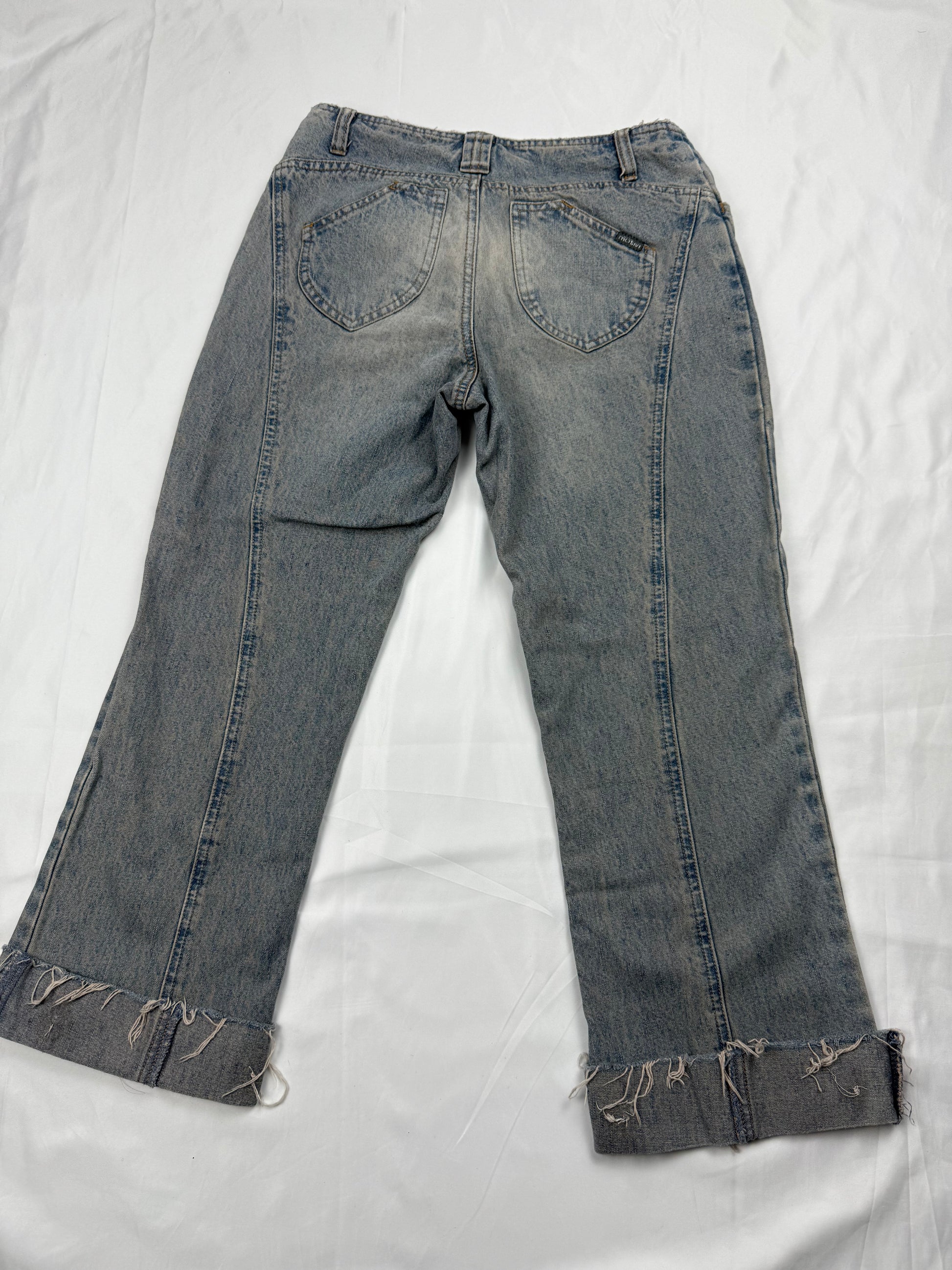 Grey denim low rise capri pants (XS)