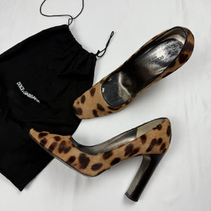 Panther fur square toes heels (37.5)