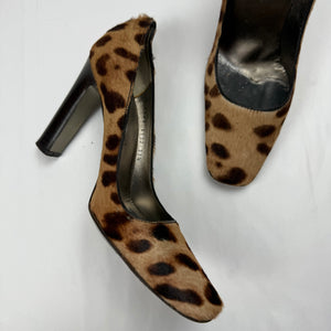 Panther fur square toes heels (37.5)