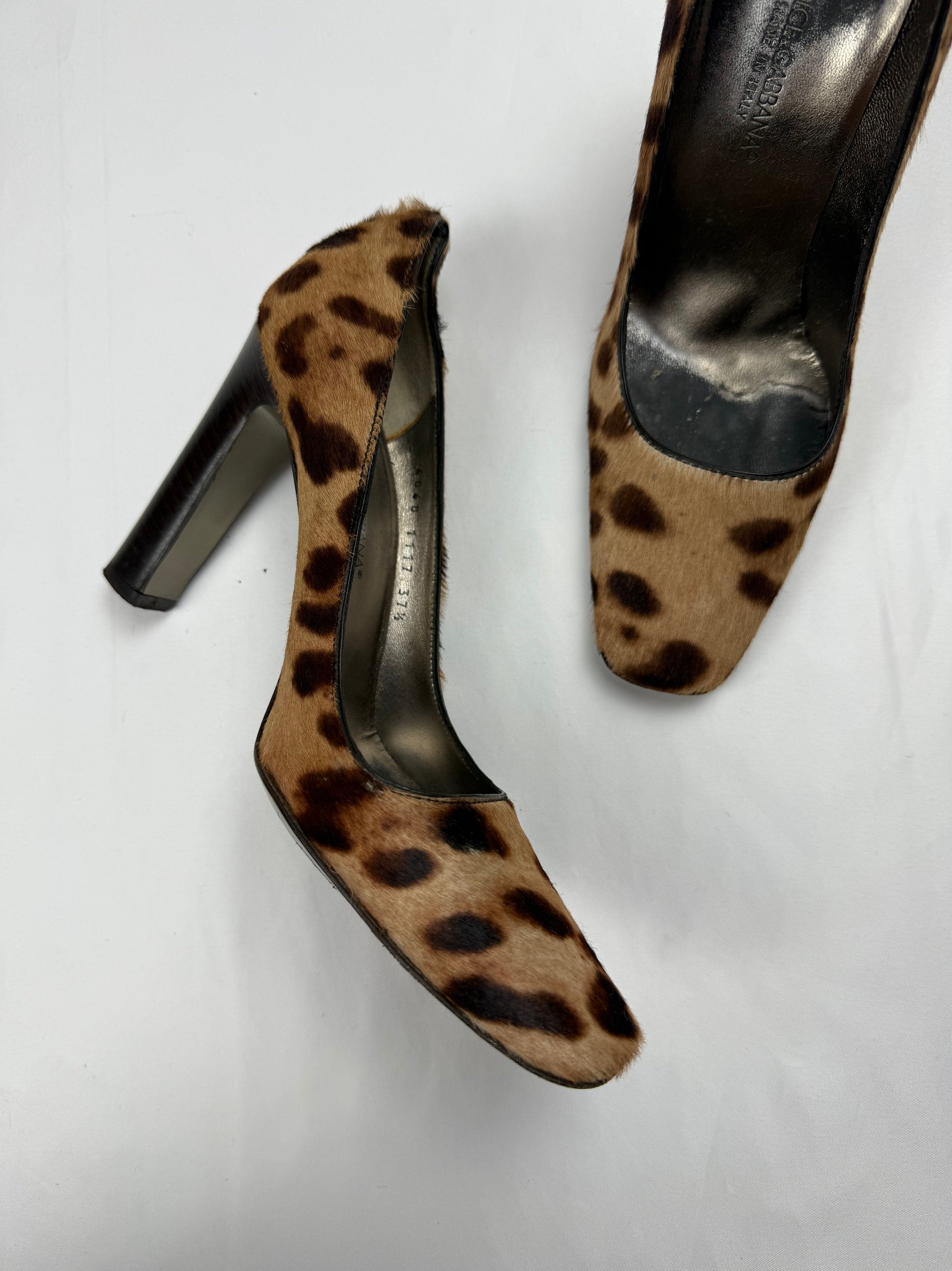 Panther fur square toes heels (37.5)