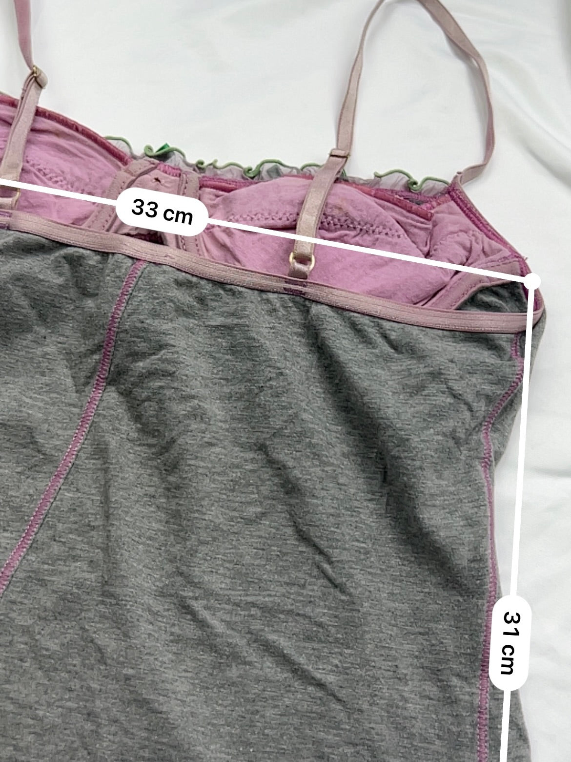 Grey bustier cami top (M)