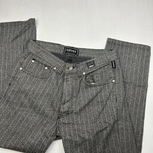 Grey striped high rise straight legs pants (M/L)
