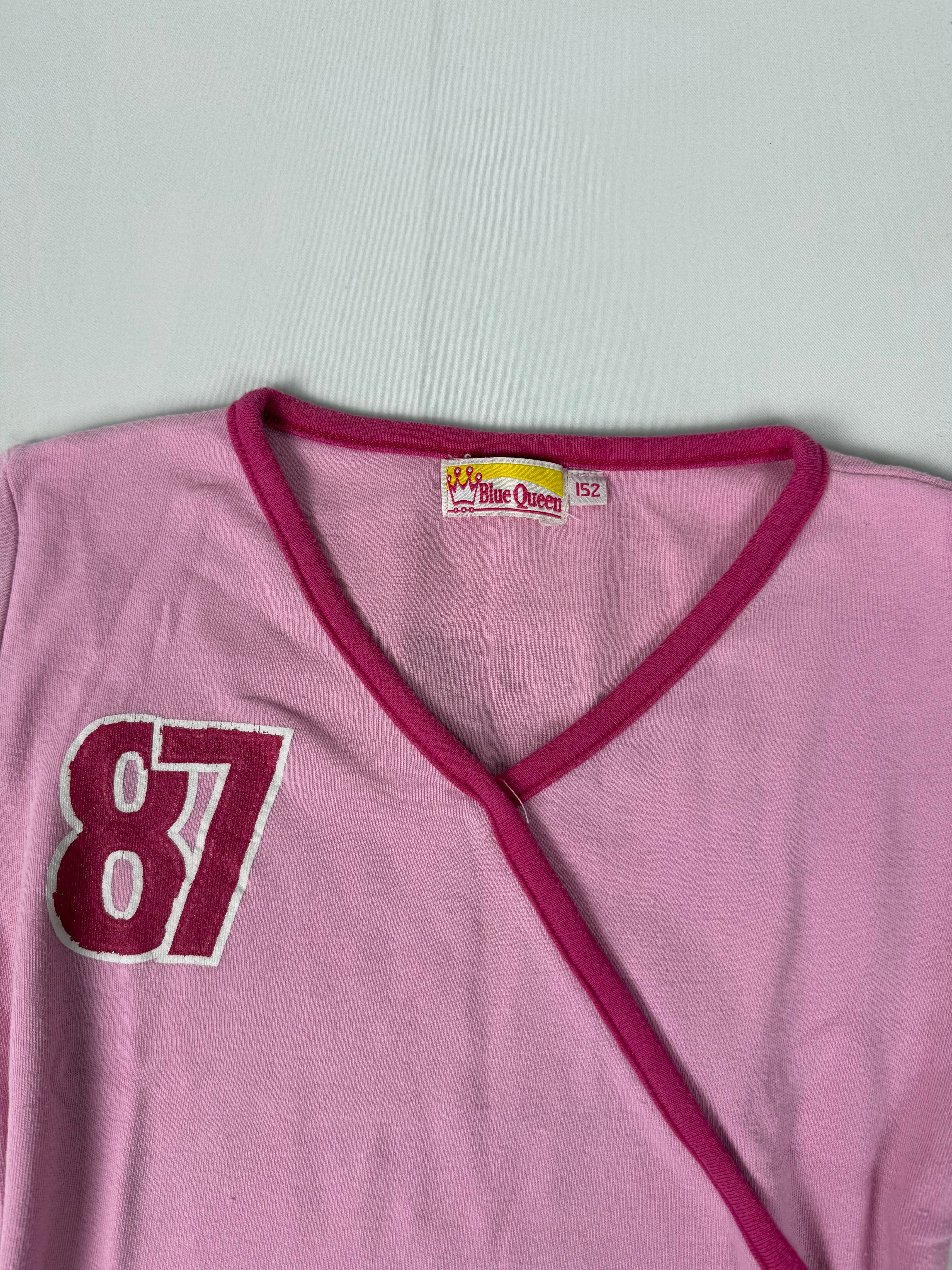 Baby pink tie up cotton tee (S)