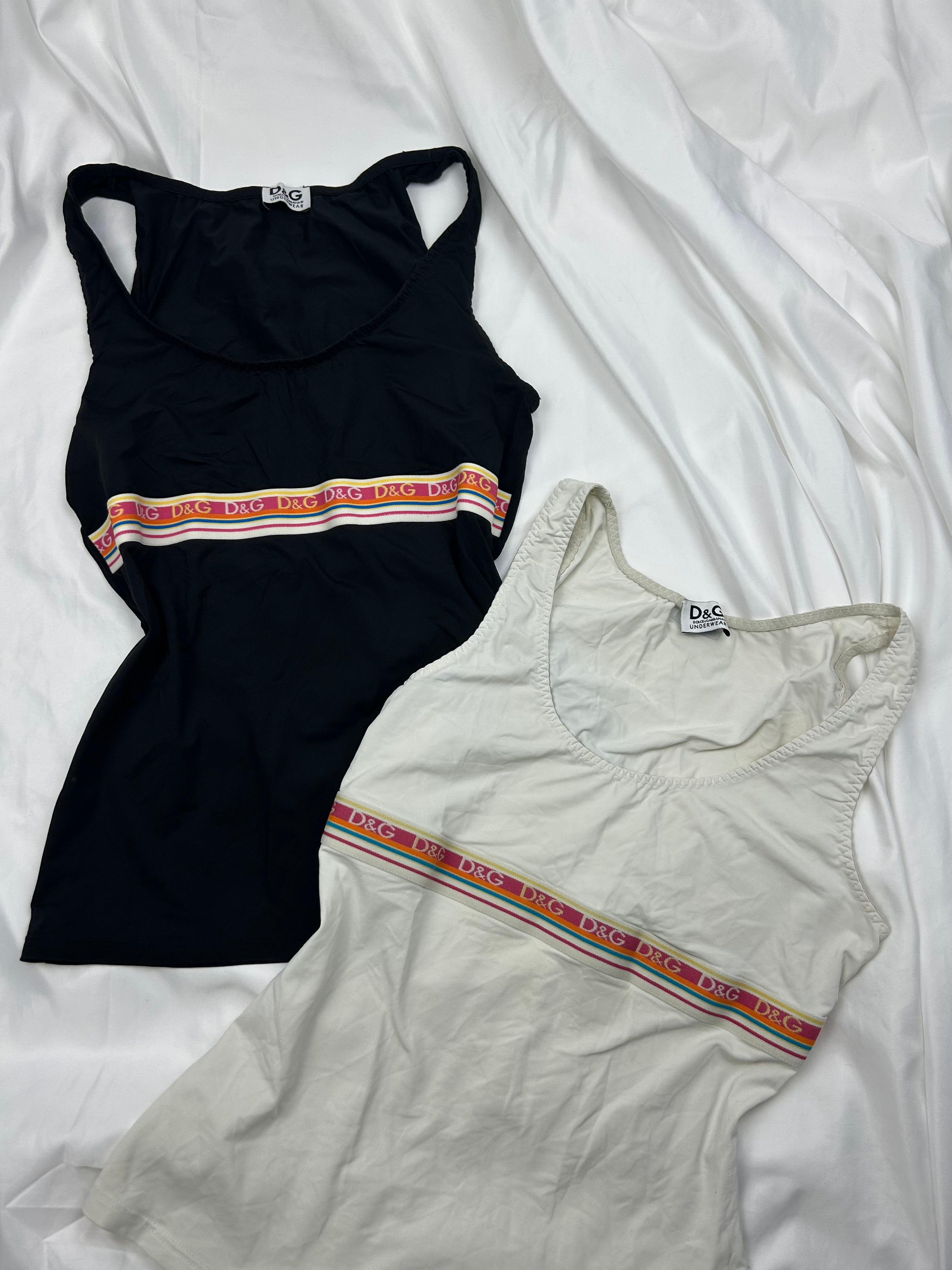 D&G lycra logo stretchy tank top