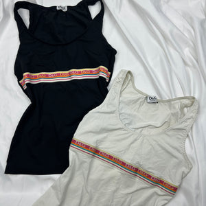 D&G lycra logo stretchy tank top