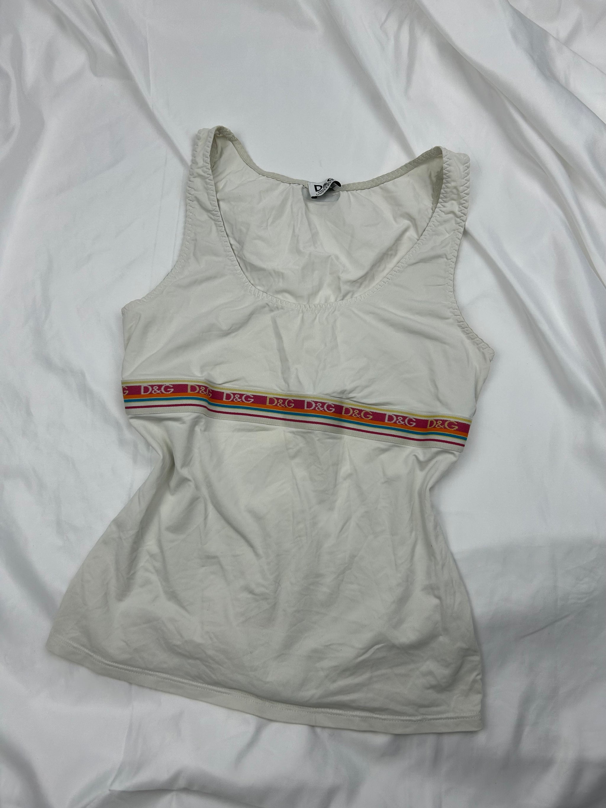 D&G lycra logo stretchy tank top