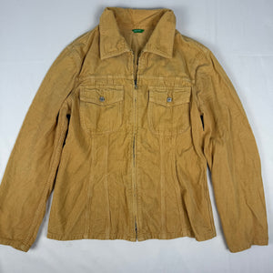 Mustard velvet ribbed denim jacket (M)