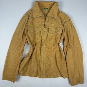 Mustard velvet ribbed denim jacket (M)