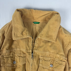Mustard velvet ribbed denim jacket (M)