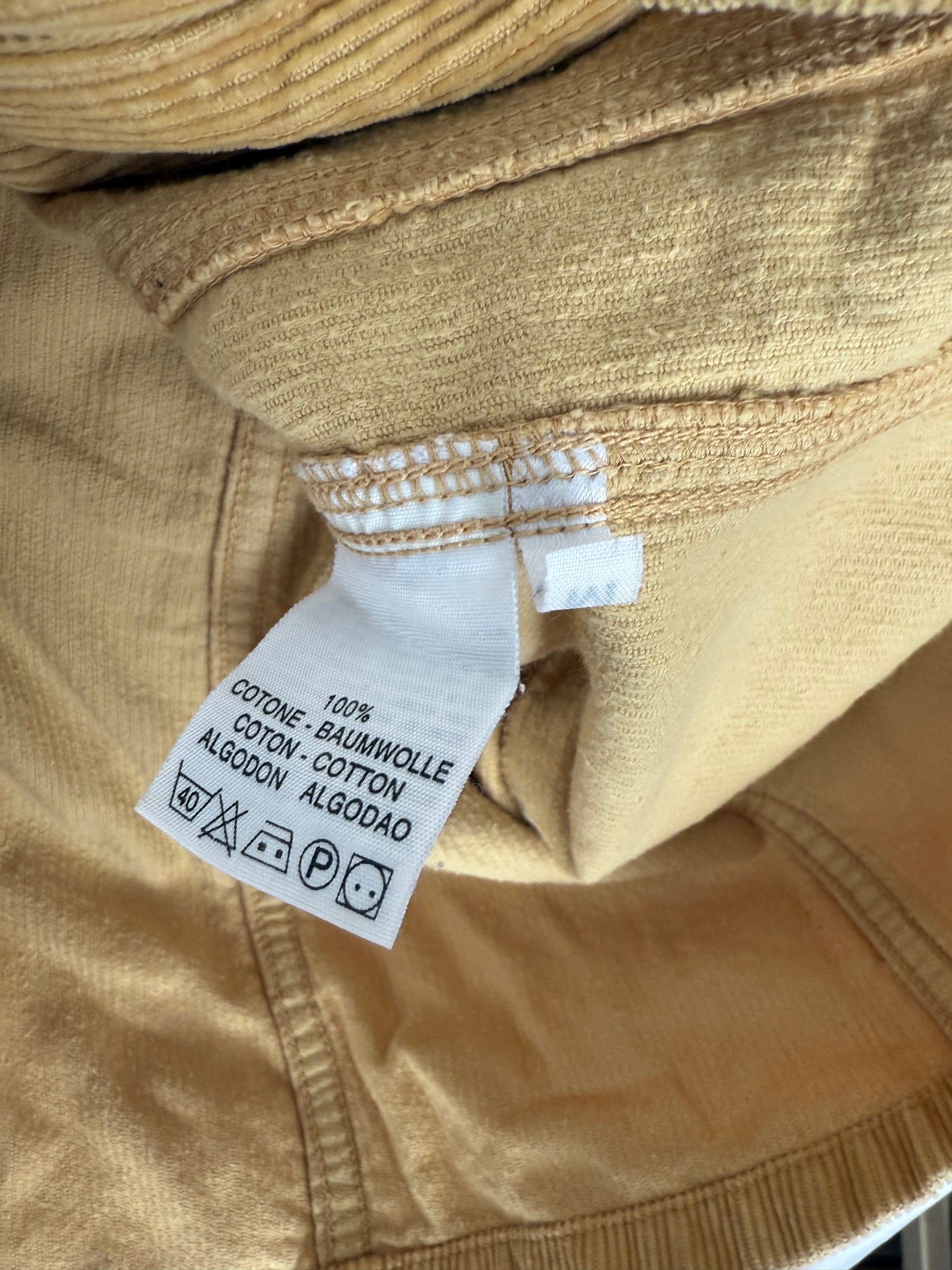 Mustard velvet ribbed denim jacket (M)