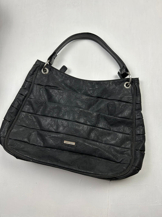 Black uni besace shoulder bag (36x34cm)