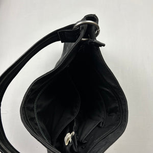 Black uni besace shoulder bag (36x34cm)
