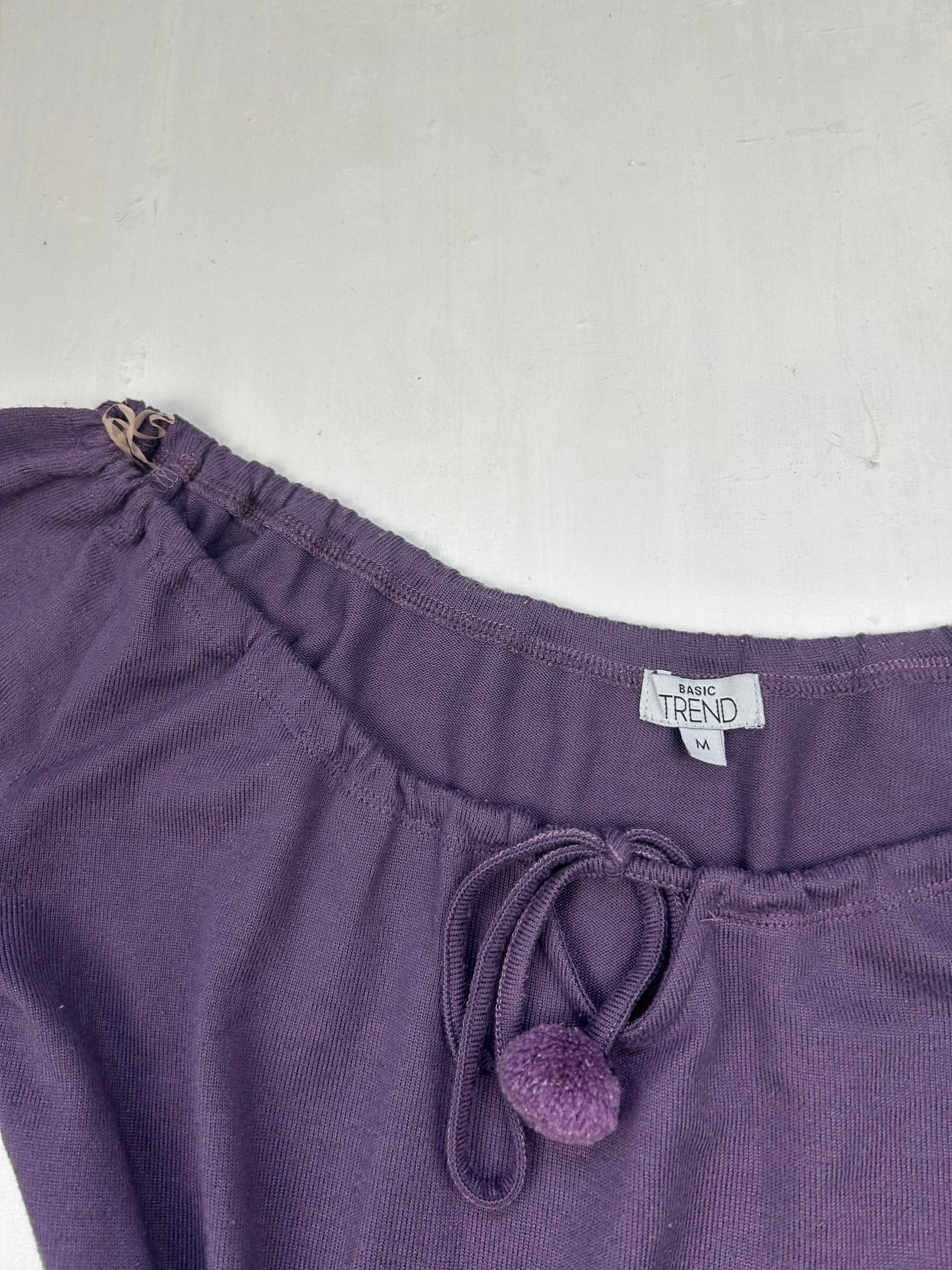 Purple tie up flared long sleeves top (M/L)