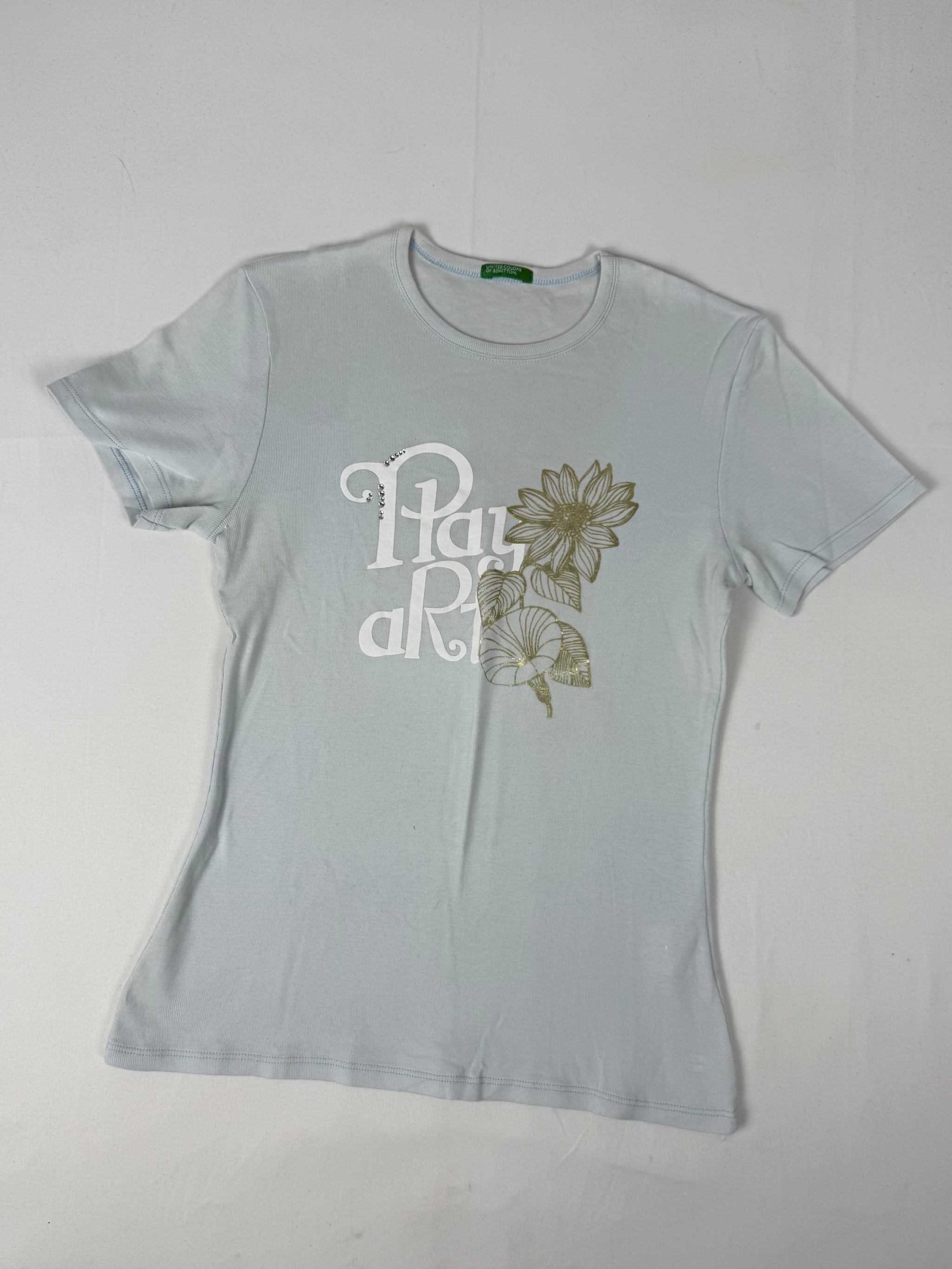 Baby blue graphic cotton tee (S/M)