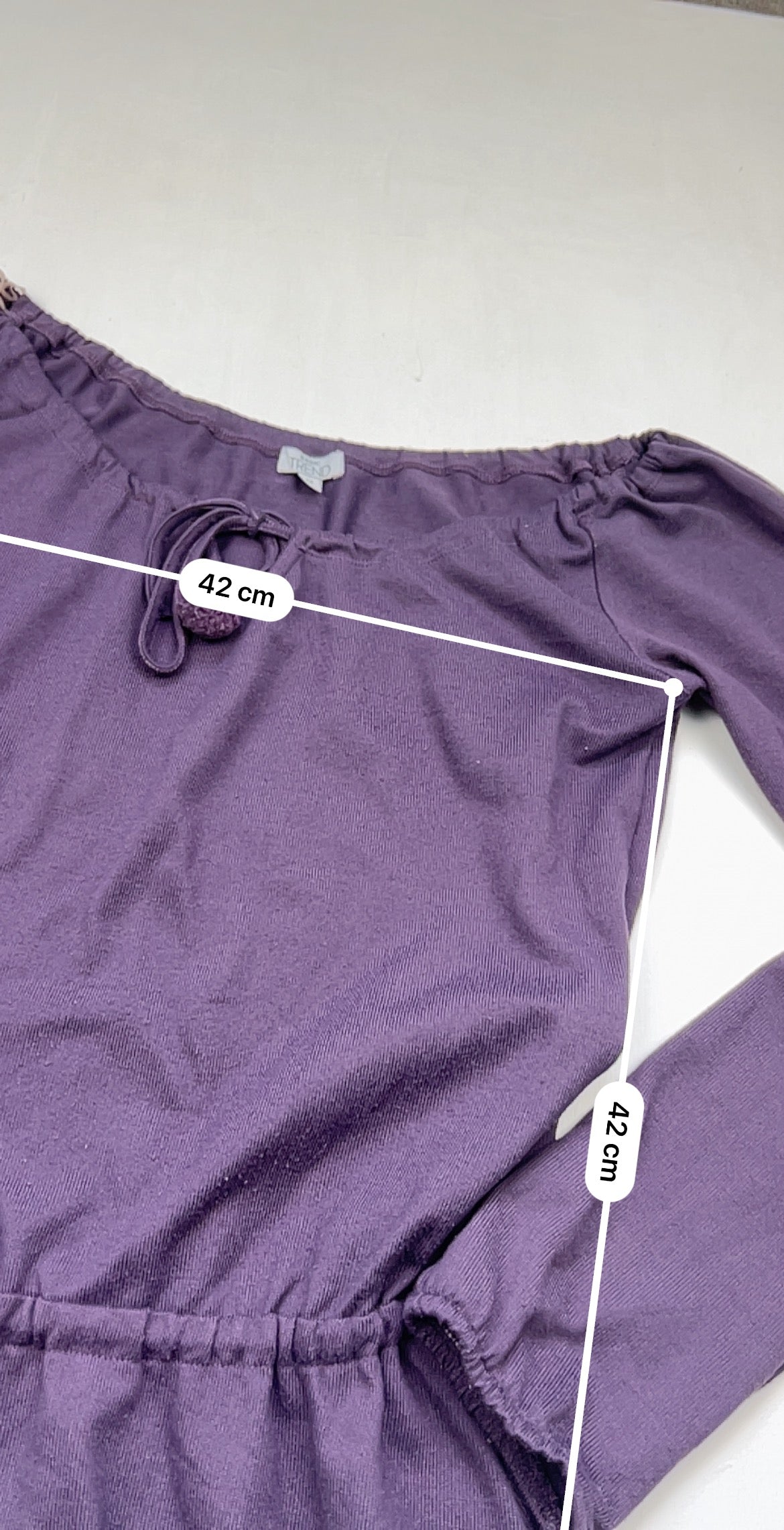 Purple tie up flared long sleeves top (M/L)