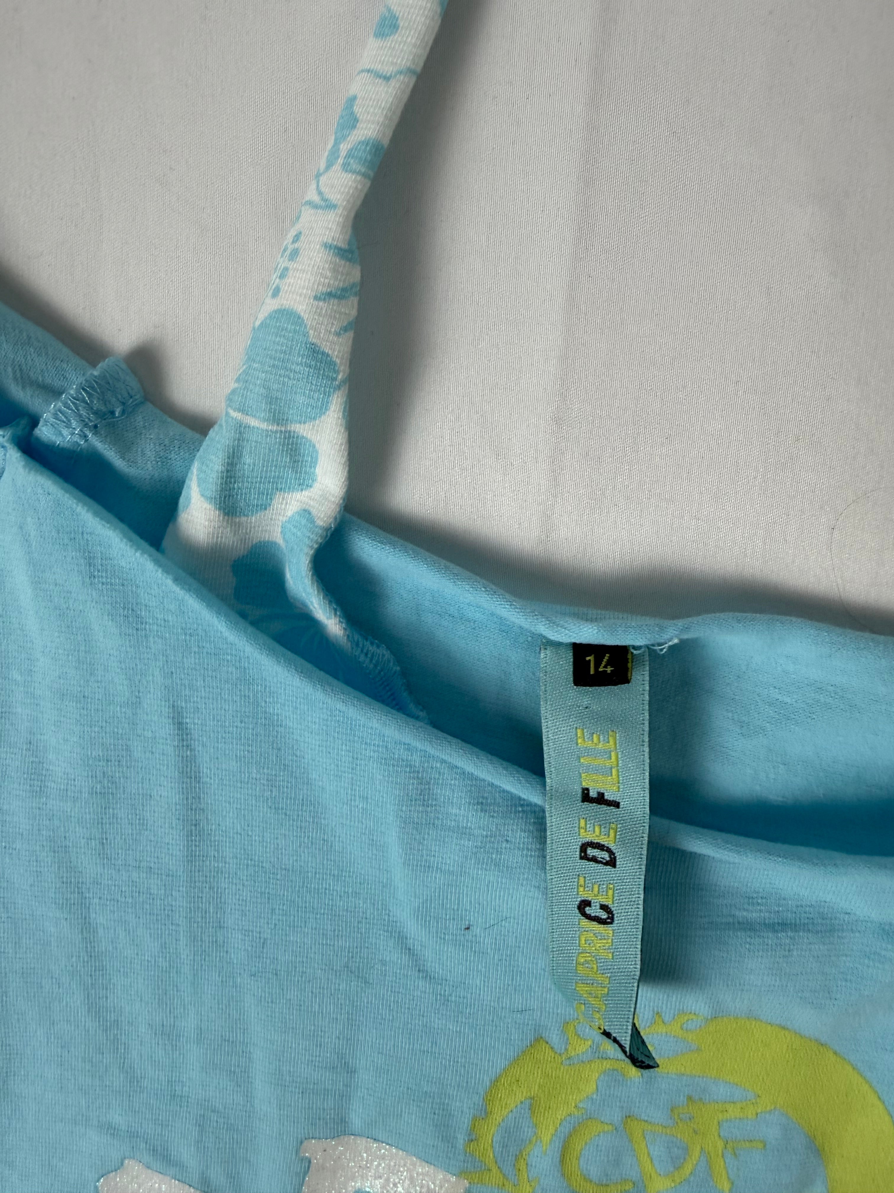 Blue graphic 100% cotton tee (S)