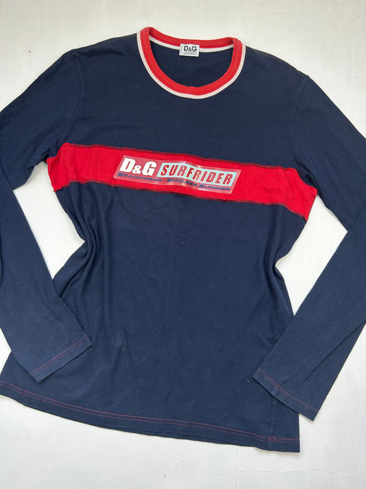Navy & red logo long sleeves top (M/L)