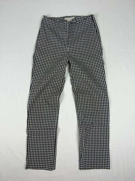 Black low rise check print capri pants (S)