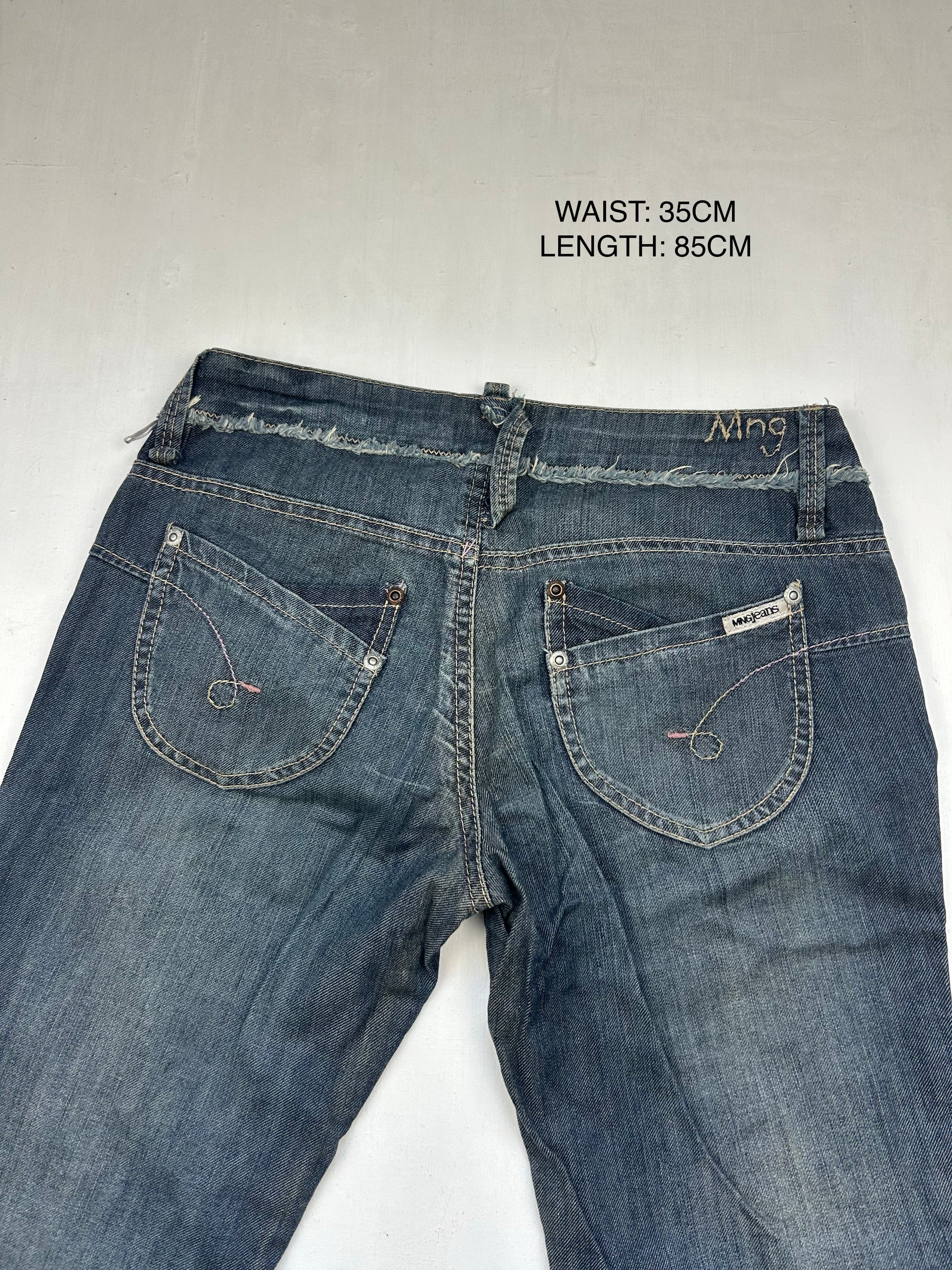 Navy denim low rise capri pants (S)