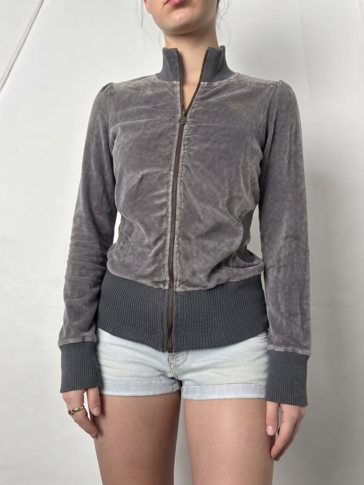 Veste courte zippée kaki (M)