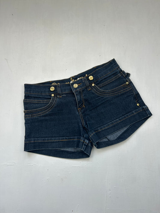 Navy denim low rise mini short (S)