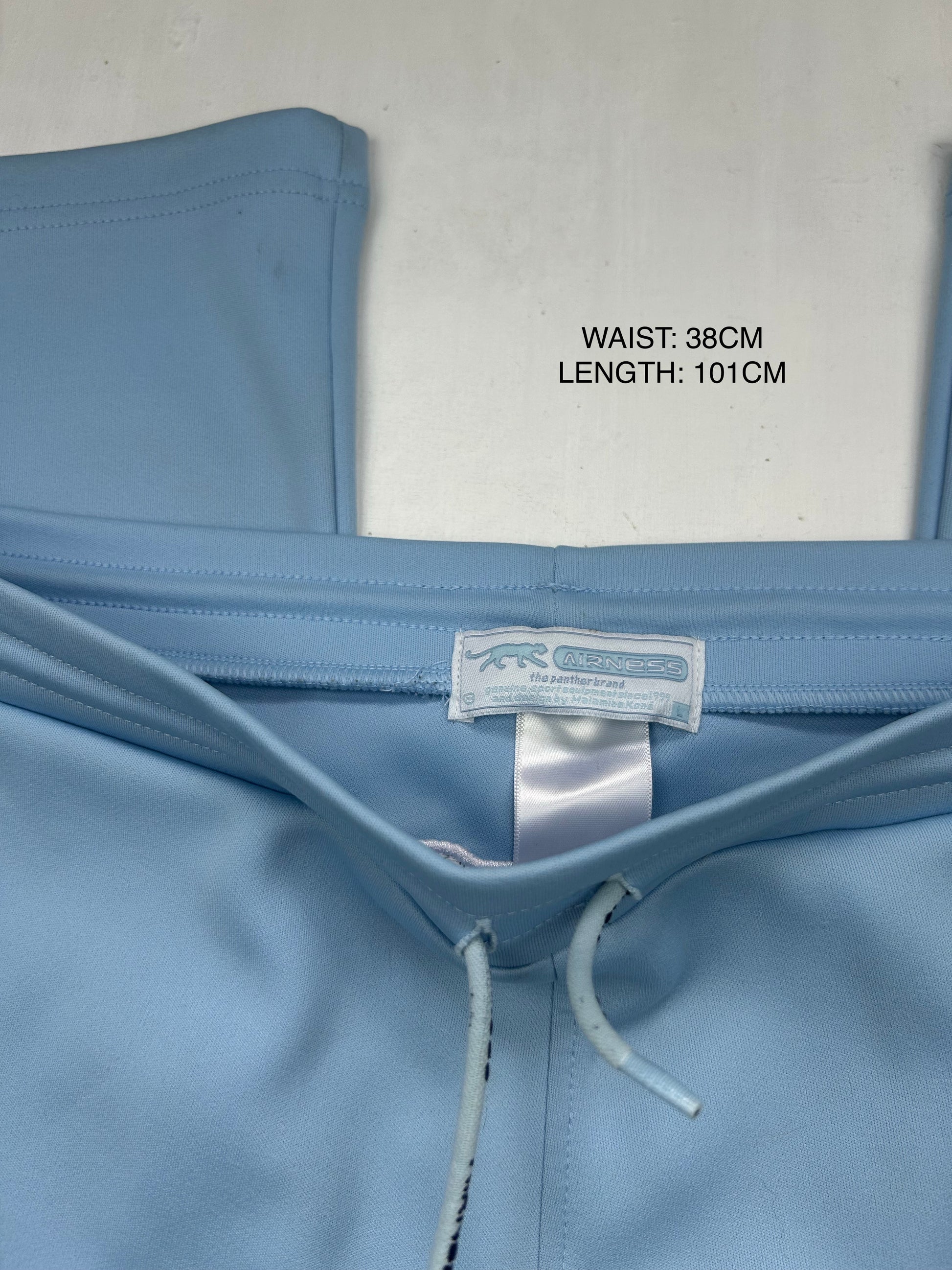 Blue low waist baggy joggers pants (M)