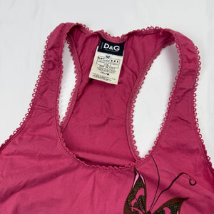 Pink butterfly print tank top (M/L)