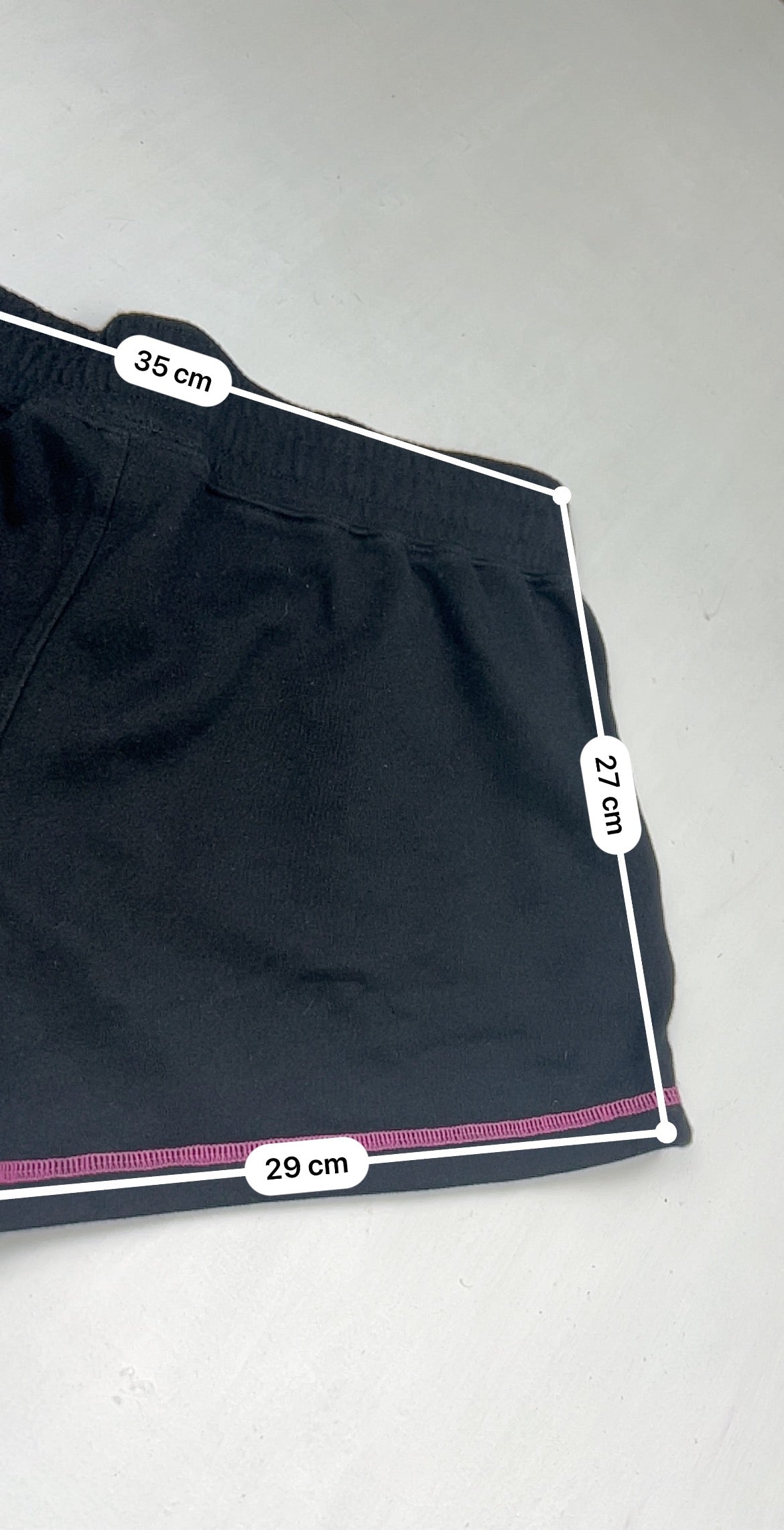 Black & pink 100% cotton low rise mini short (S/M)