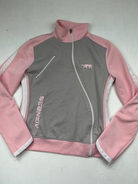 Pink & grey zip up sweatshirt jacket (S/M)