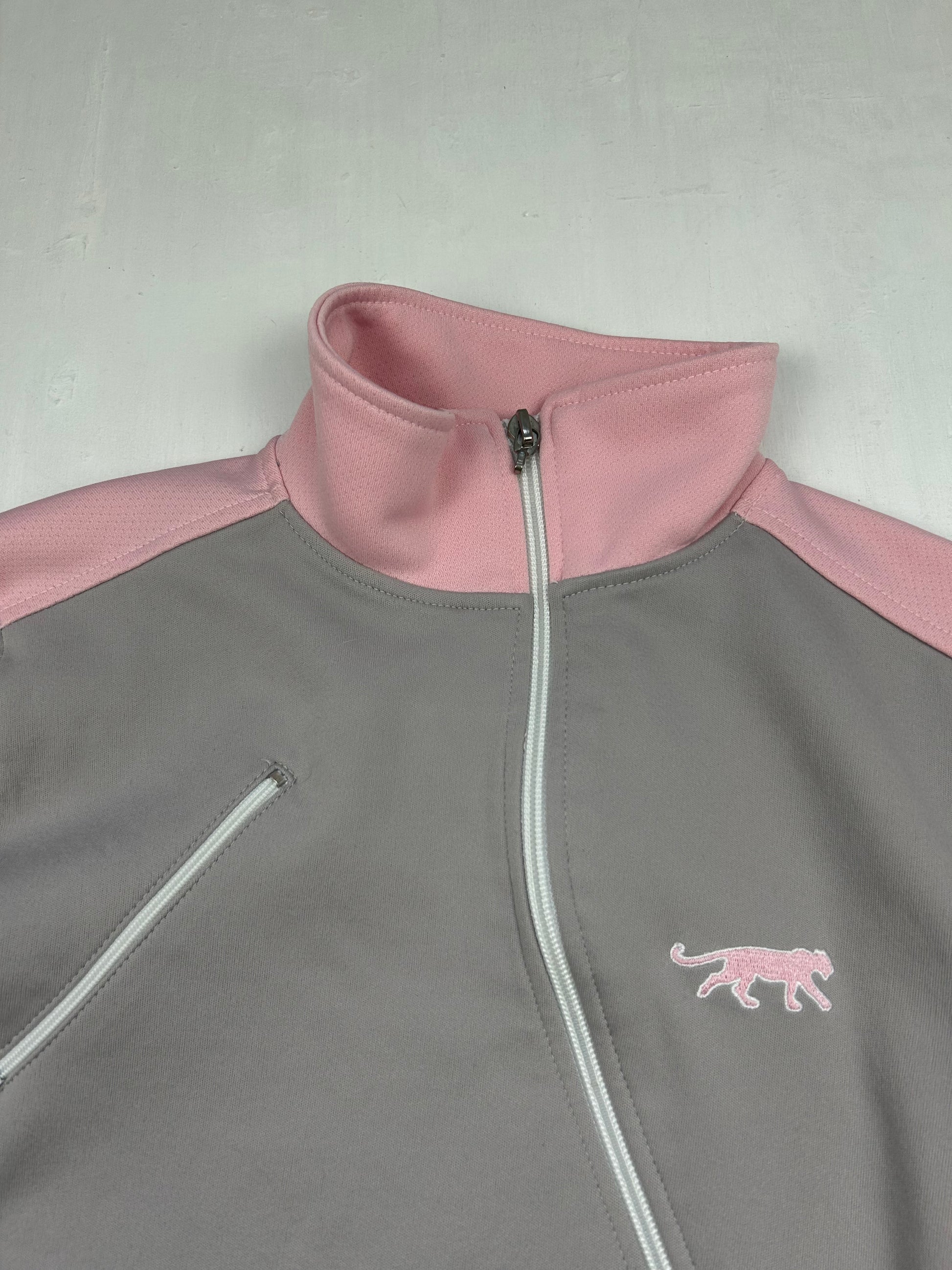 Pink & grey zip up sweatshirt jacket (S/M)