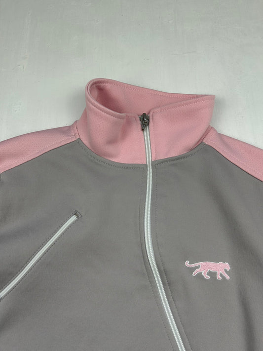 Pink & grey zip up sweatshirt jacket (S/M)