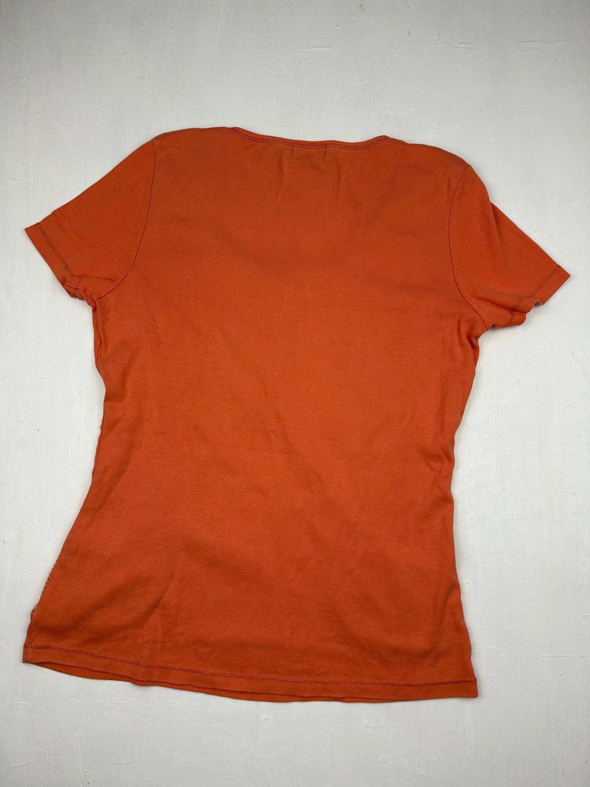 Orange graphic print  tee (L)