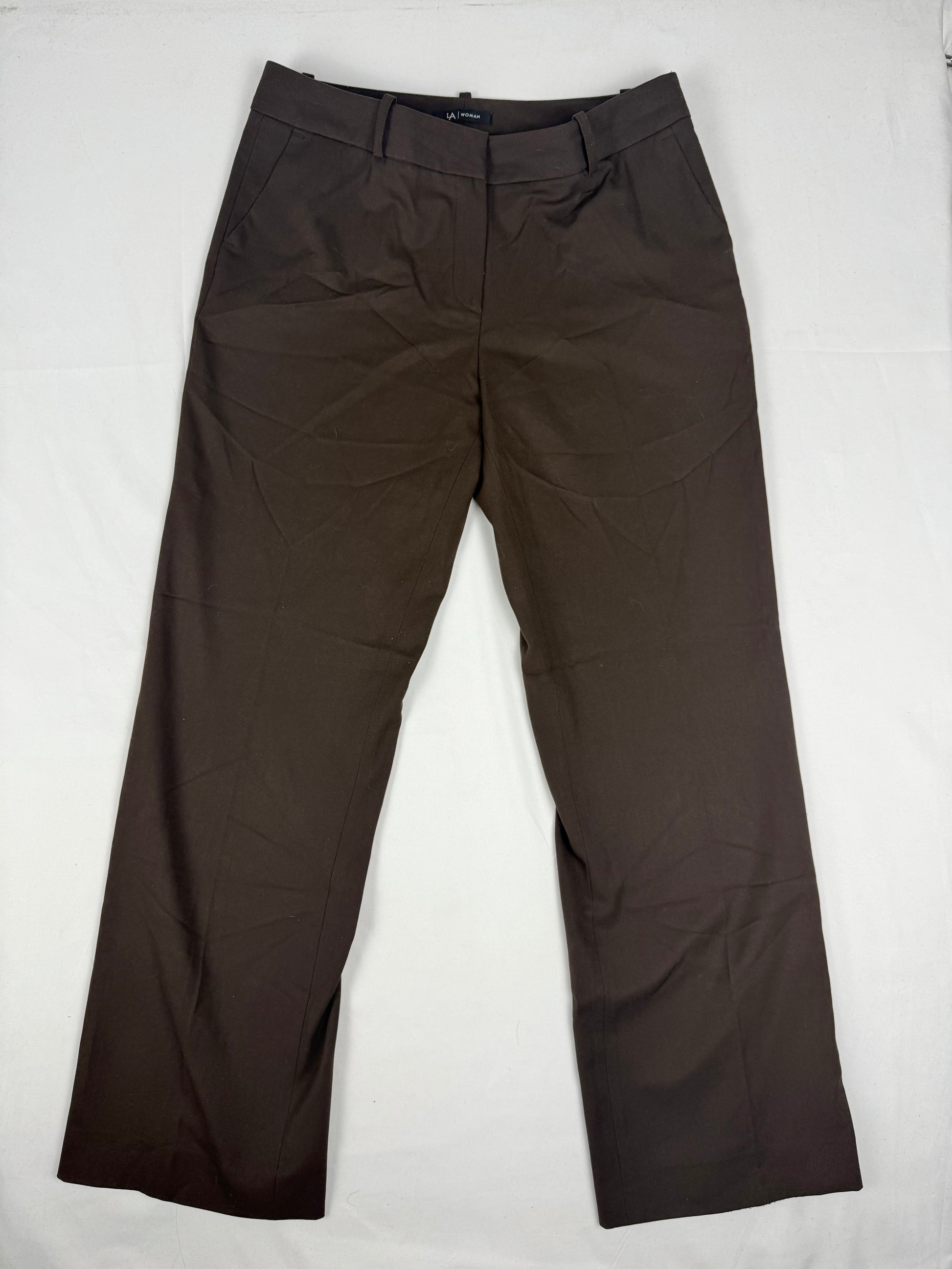 Brown low rise office baggy pants (M)