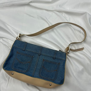 Blue denim small shoulder bag