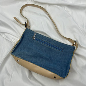 Blue denim small shoulder bag