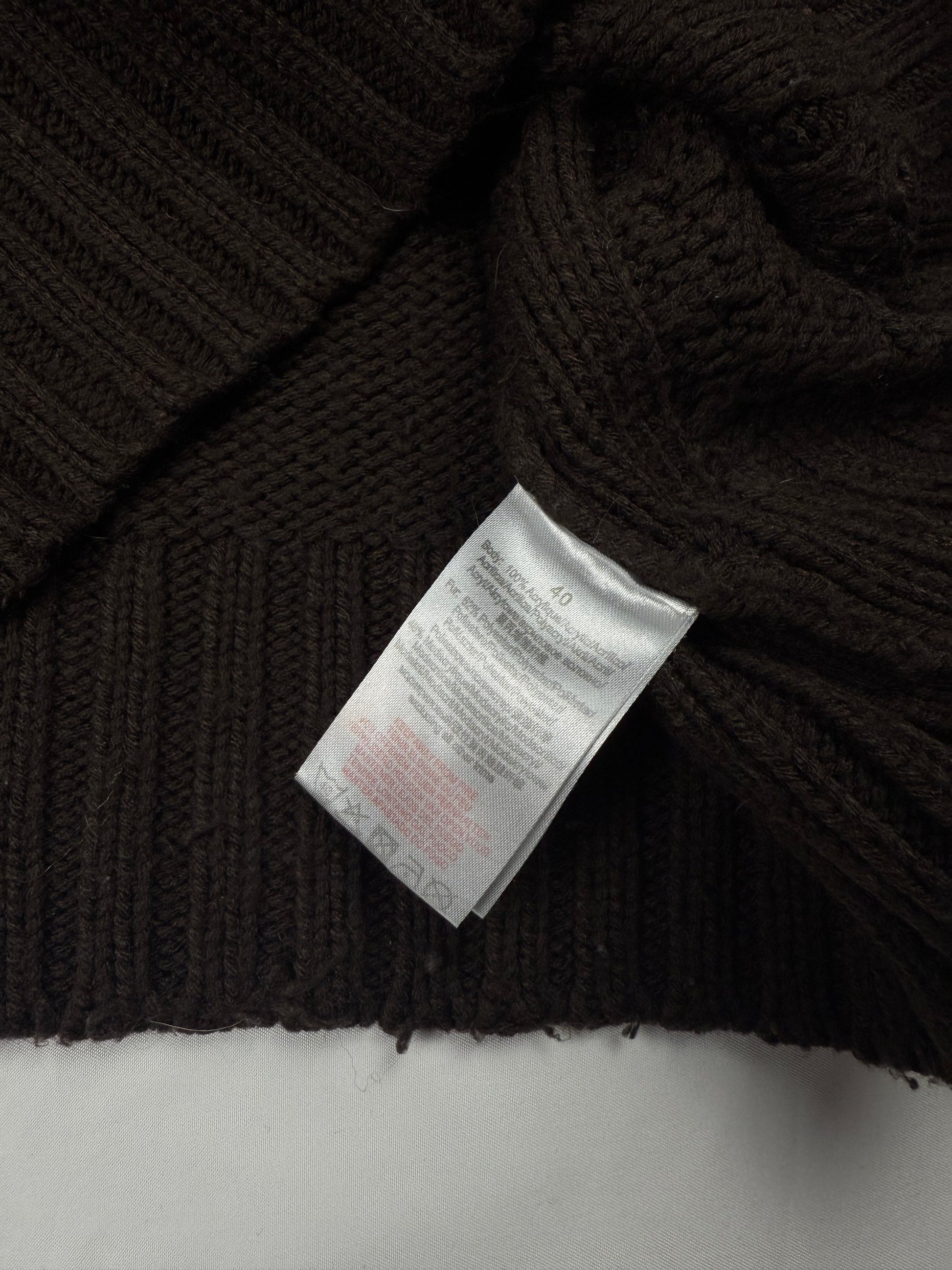 Brown faux fur hooded zip up jumper (L)