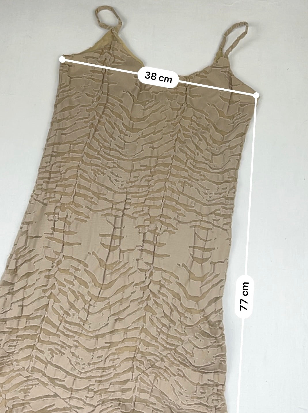 Beige asymmetric maxi dress (M)