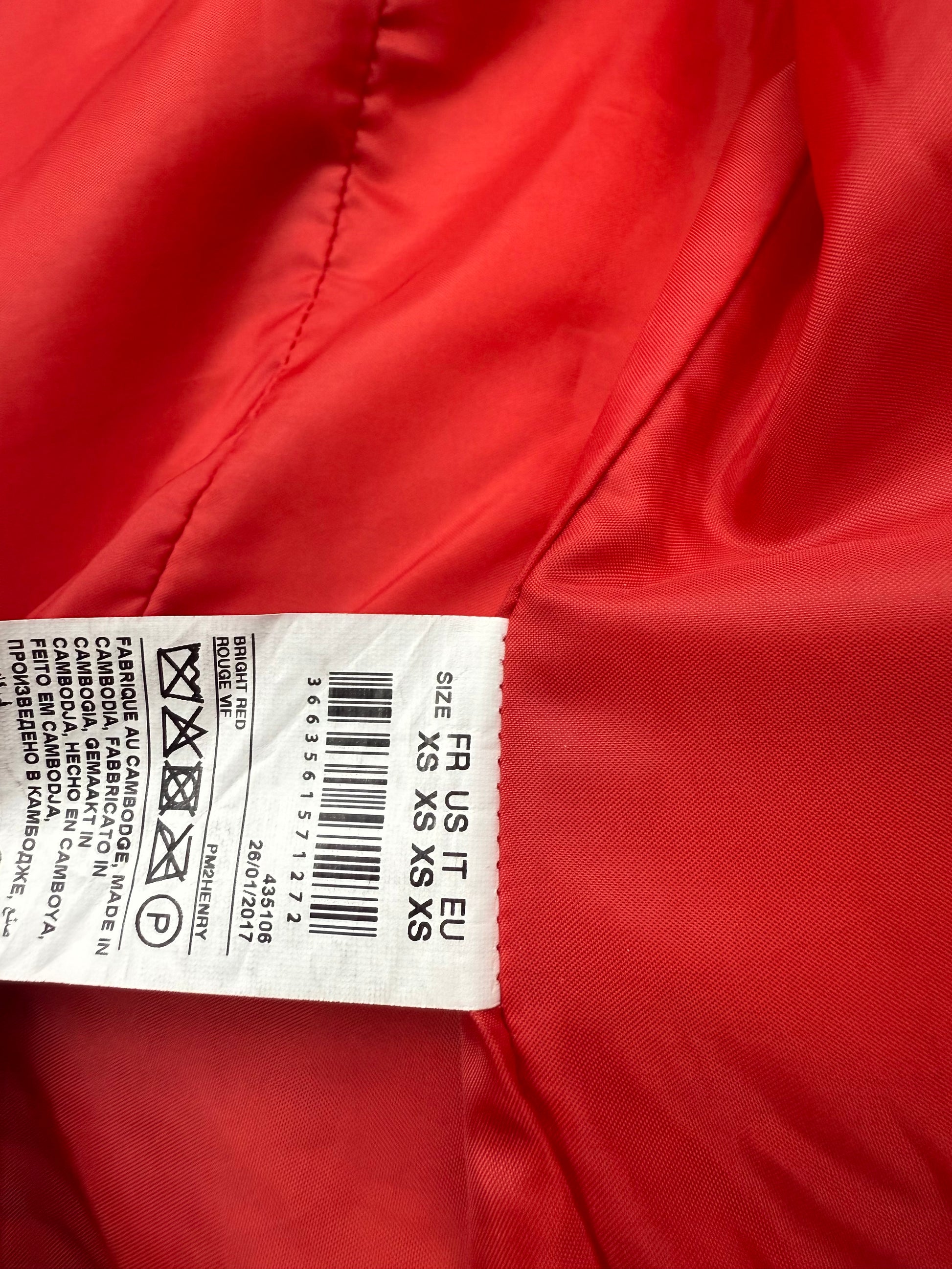 Red pvc leather tight fit biker jacket (XS)