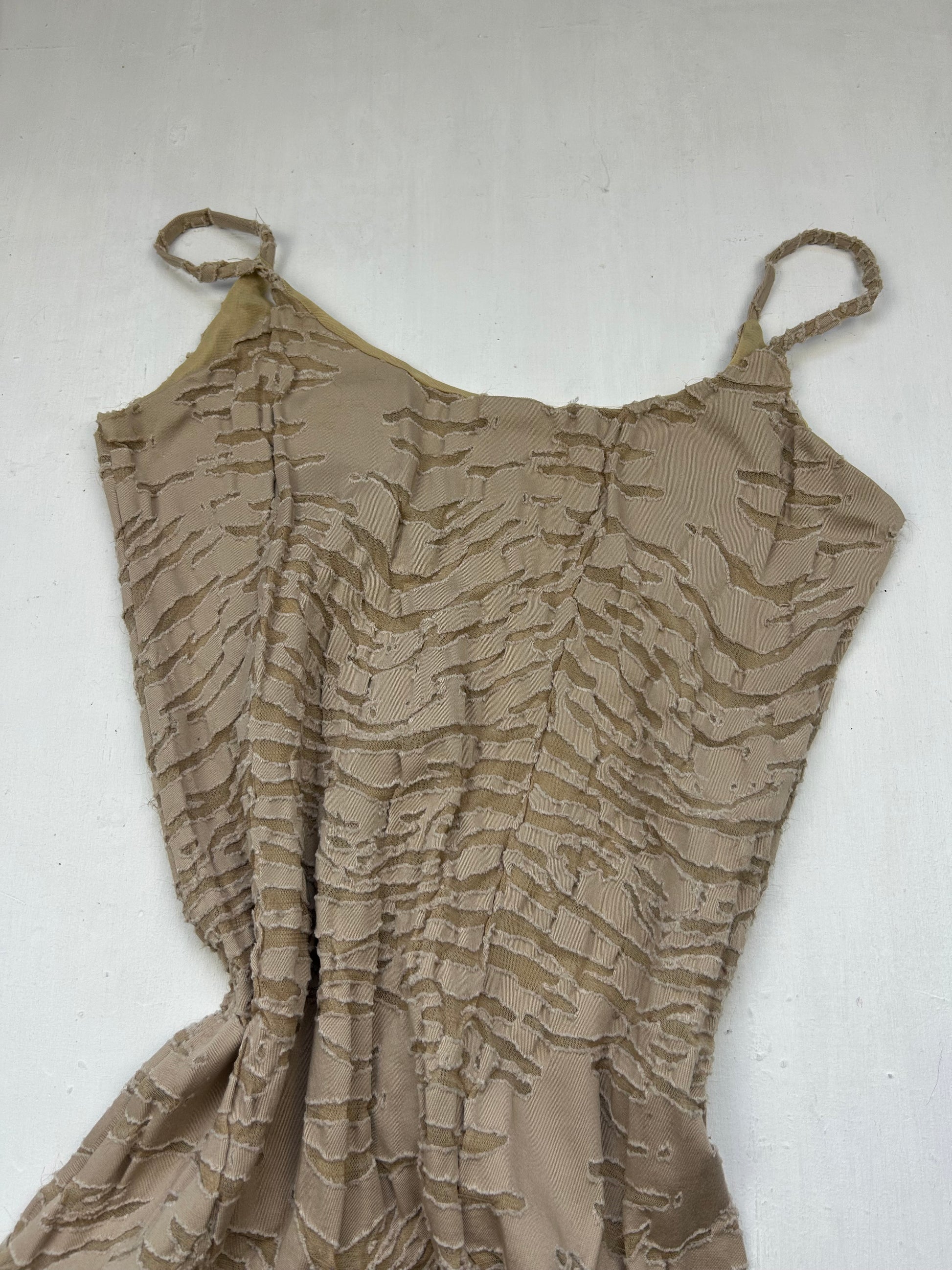 Beige asymmetric maxi dress (M)