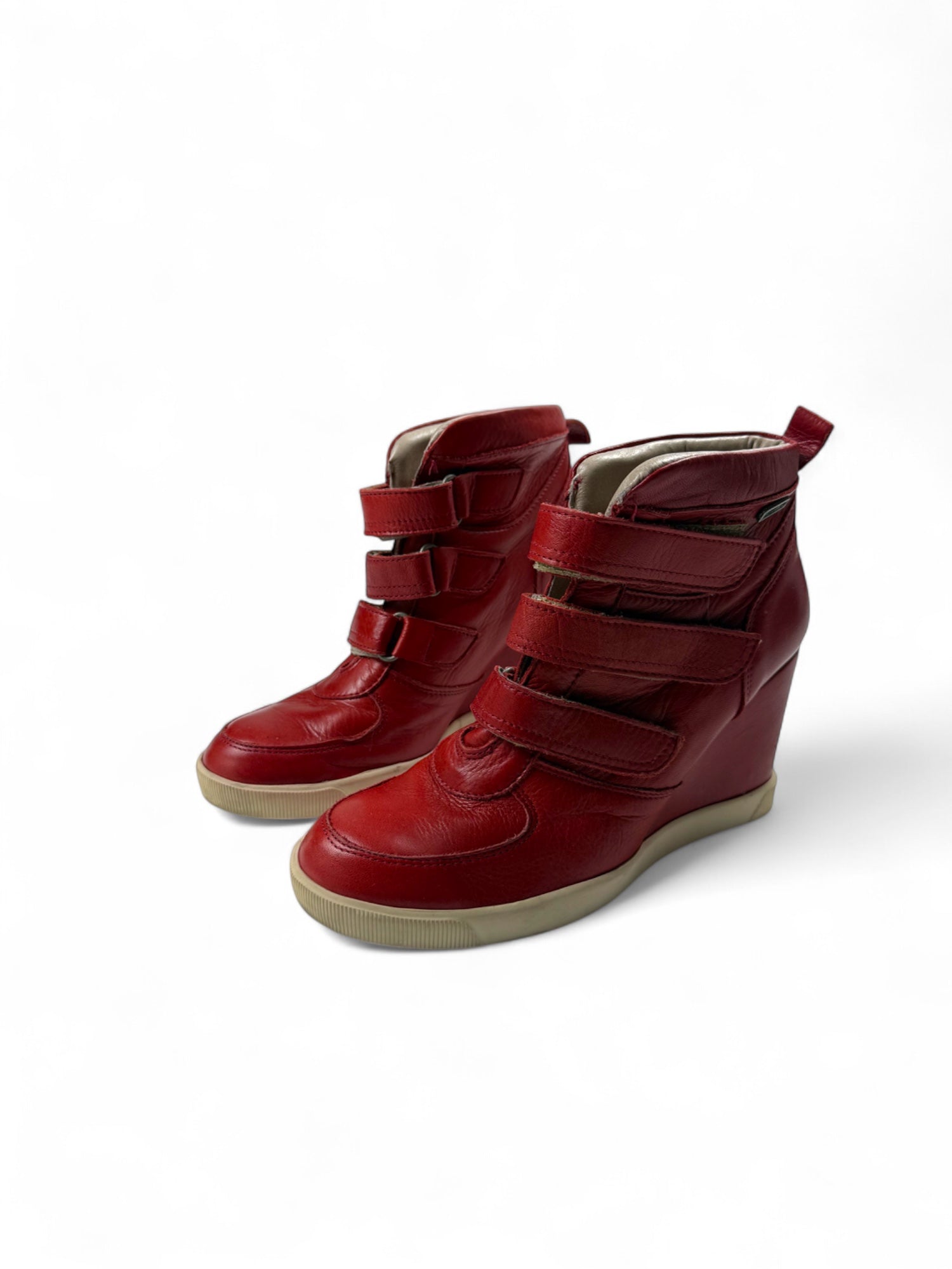 Red wedge platform sneakers (38)