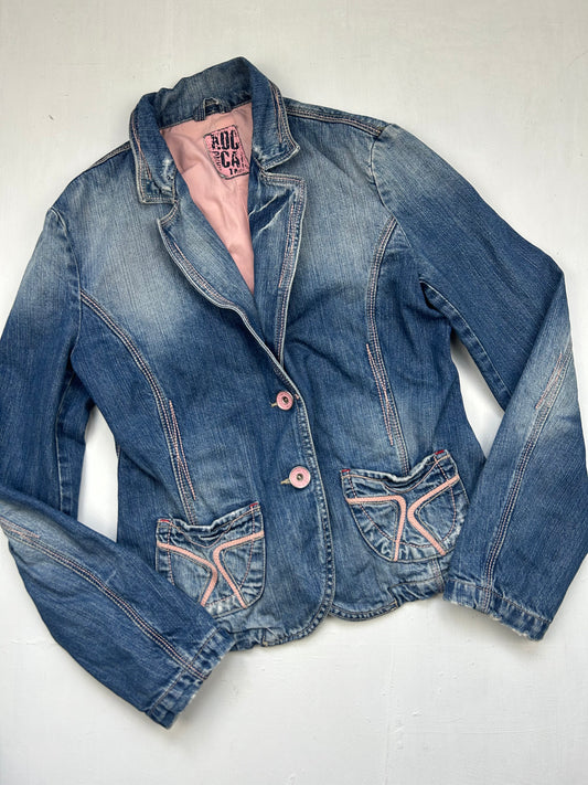 Blue denim office blazer jacket (M)