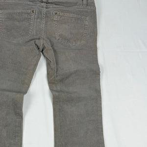 Khaki velvet ribbed denim low rise bootcut pants (XS/S)