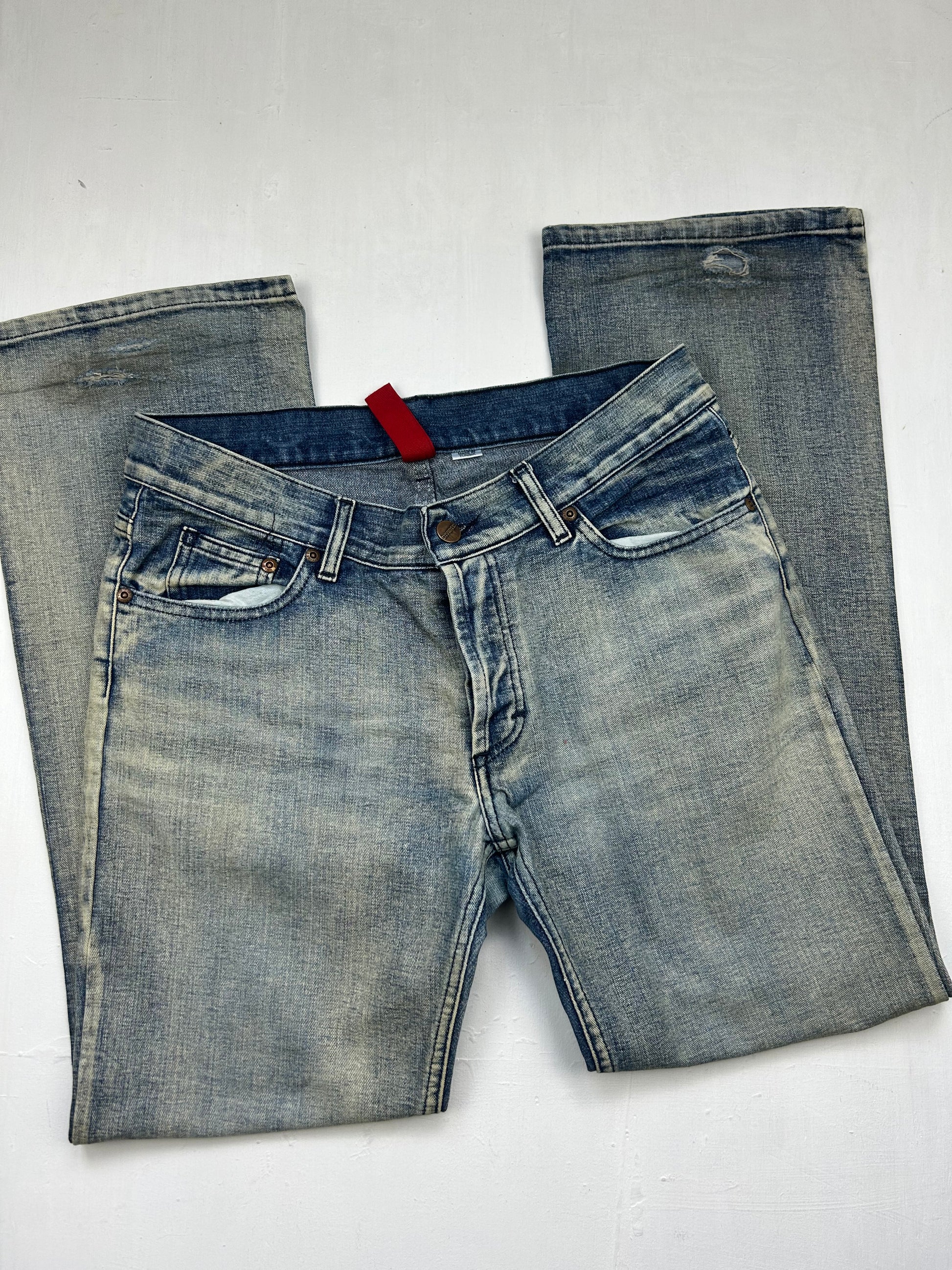 Blue low waist denim baggy pants (M/L)